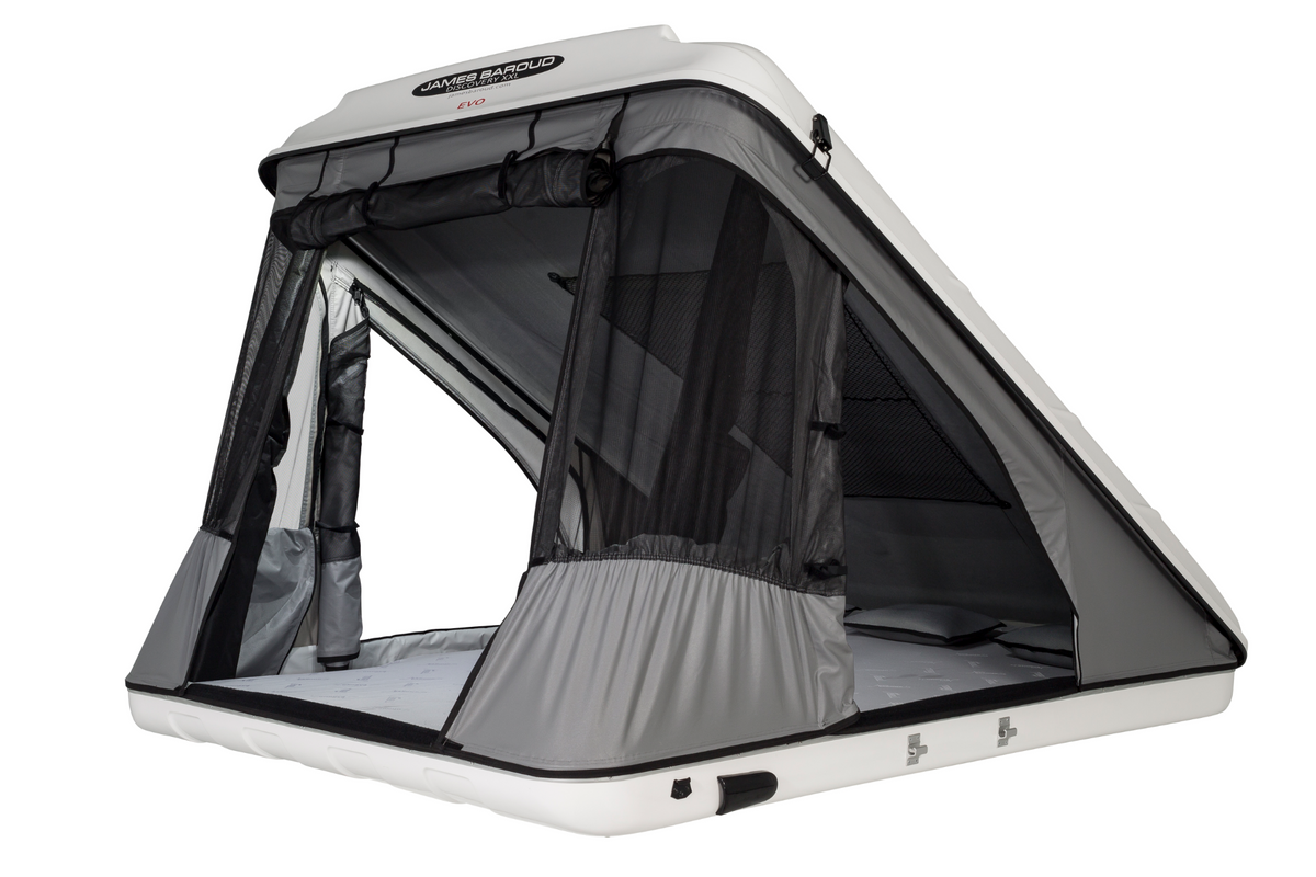 Detail James Baroud Hartschalen-Dachzelt DISCOVERY XXL offen Weiß
