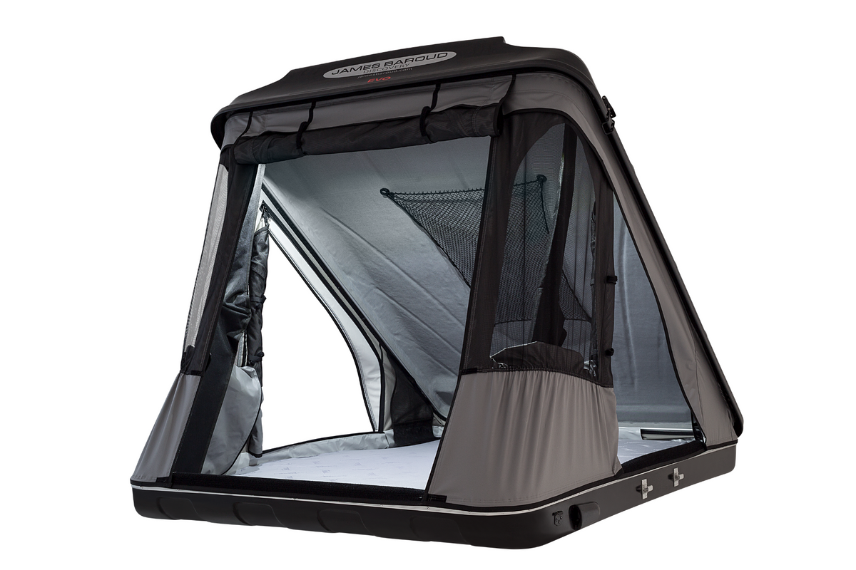 Detail James Baroud Hartschalen-Dachzelt DISCOVERY offen Schwarz