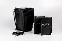 Lieferumfang der Schuhtasche. Mit Schuhtasche, Band zum Anufhängen und Fußmattte/Fußabstreifer.