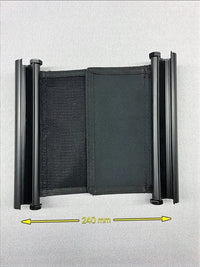 Detailbild der Tablethalterung mit Maßangaben.